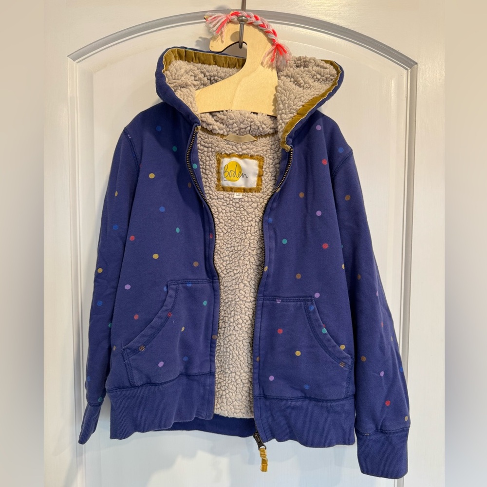Mini Boden Colorful Polka Dot Hoodie Sweatshirt size 9-10